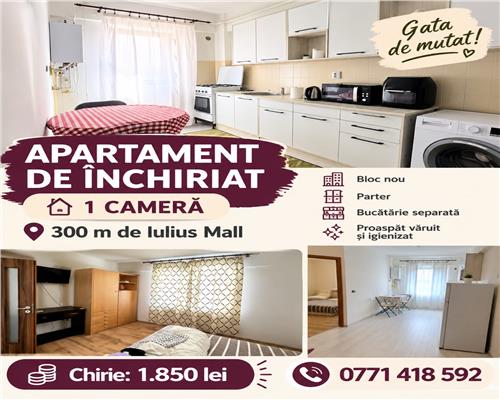 Apartament 1 camera de inchiriat, zona Tudor Vladimirescu